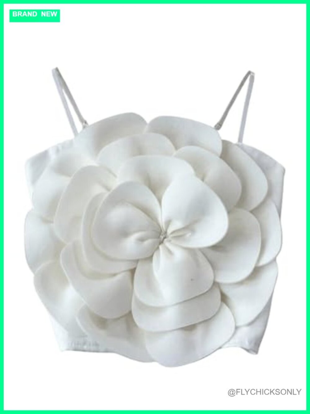 Women's Flower Applique Crop Top Sleeveless Adjustable Strap Cami Boho Club
